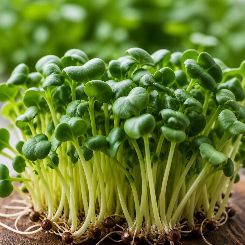 Fresh Pak Choi microgreens